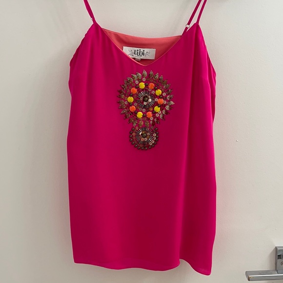 Top Tank Tibi En Soie 100% - Taille S, Rose, été, Occasion Très Bon état